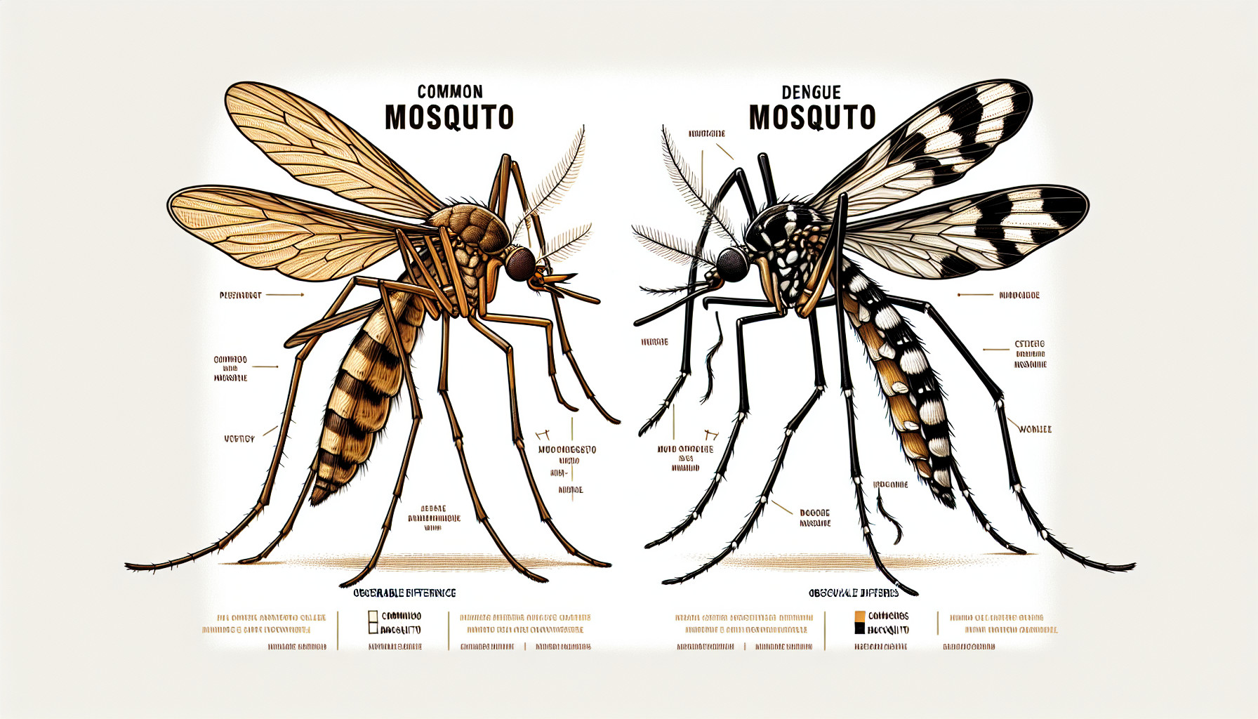 Diferencias clave: mosquito común vs. del dengue